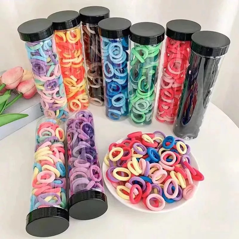Ikat Rambut Kecil Isi 100pcs - COKLAT (Pack Toples)
