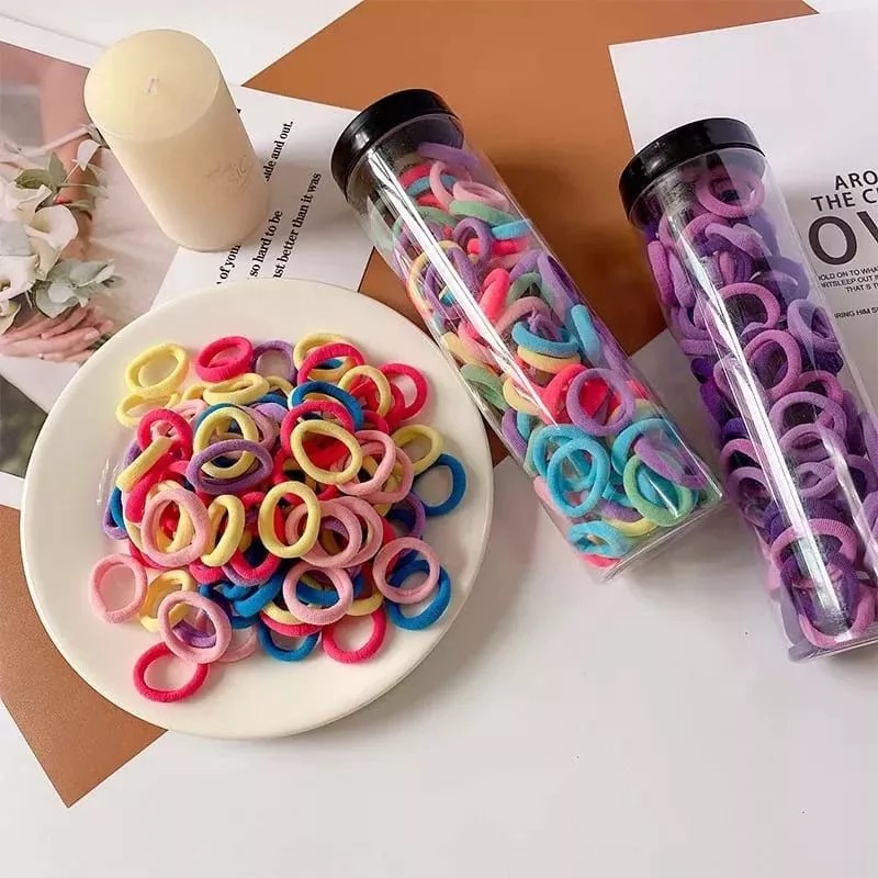 Ikat Rambut Kecil Isi 100pcs - RAINBOW (Pack Toples)