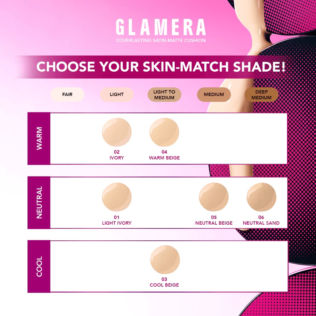 Glamera Coverlasting Satin-Matte Cushion 13gr - 01 Light Ivory