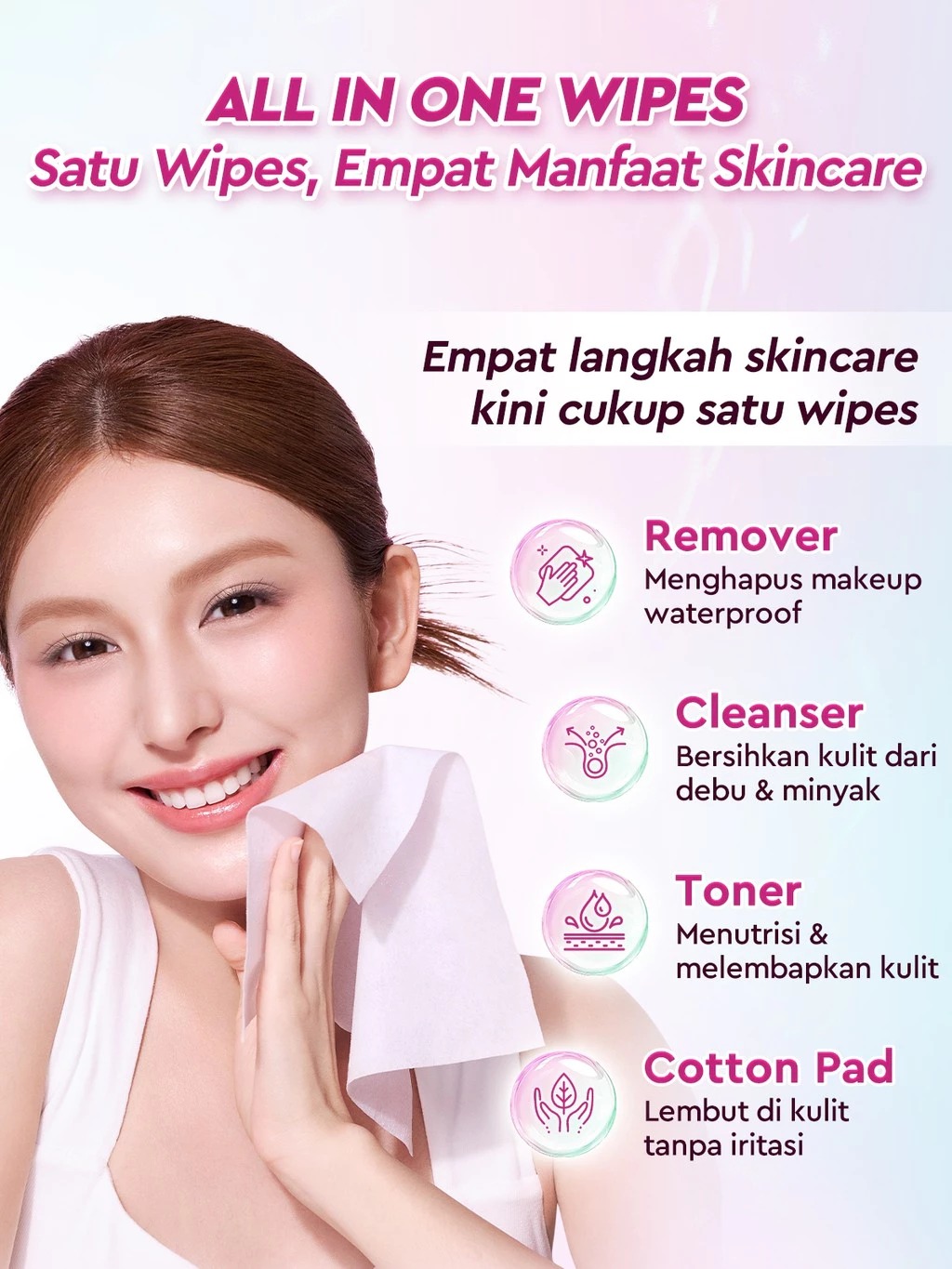 Glad 2 Glow Micellar Water Wipes 10s - Brightening (Peach Brightening)
