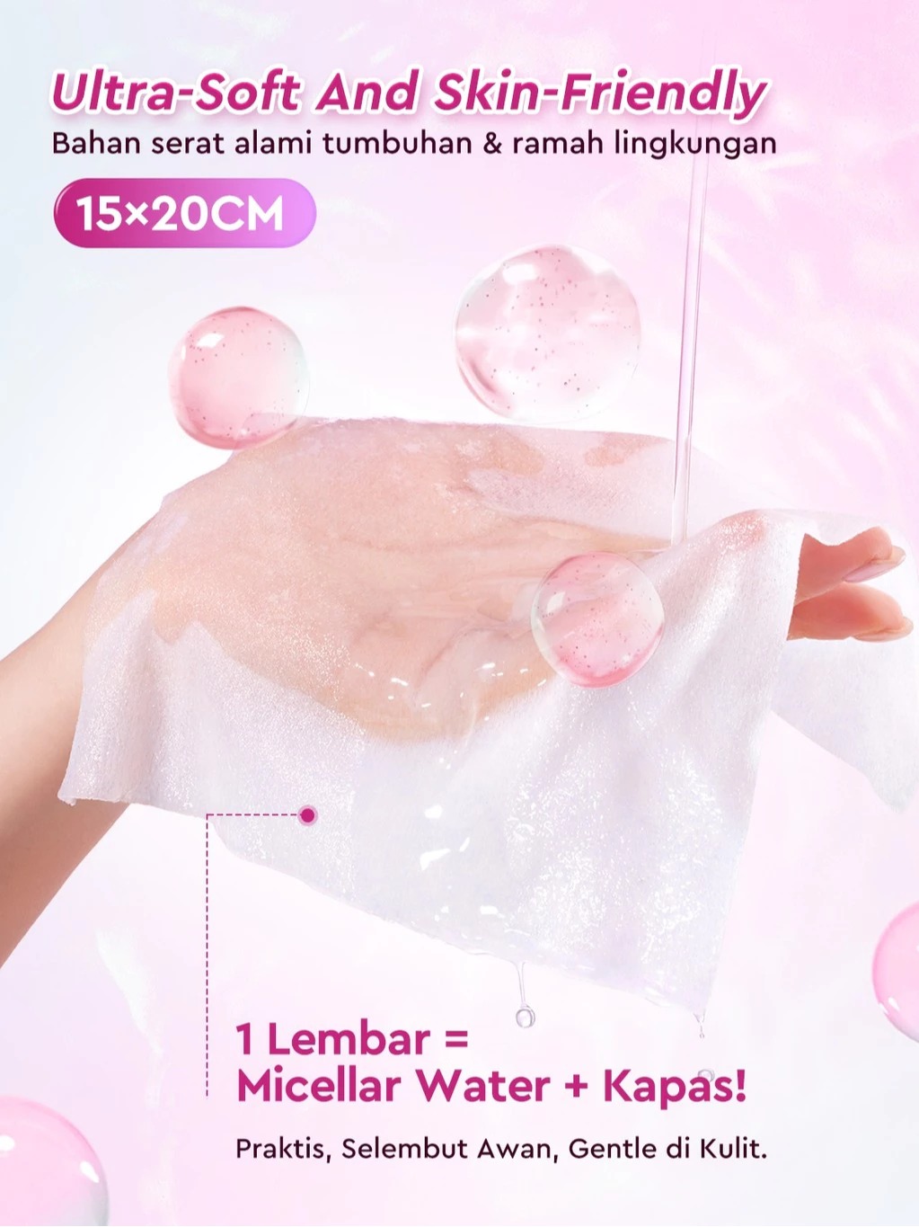 Glad 2 Glow Micellar Water Wipes 10s - Acne Care (Mugwort Acne Care)