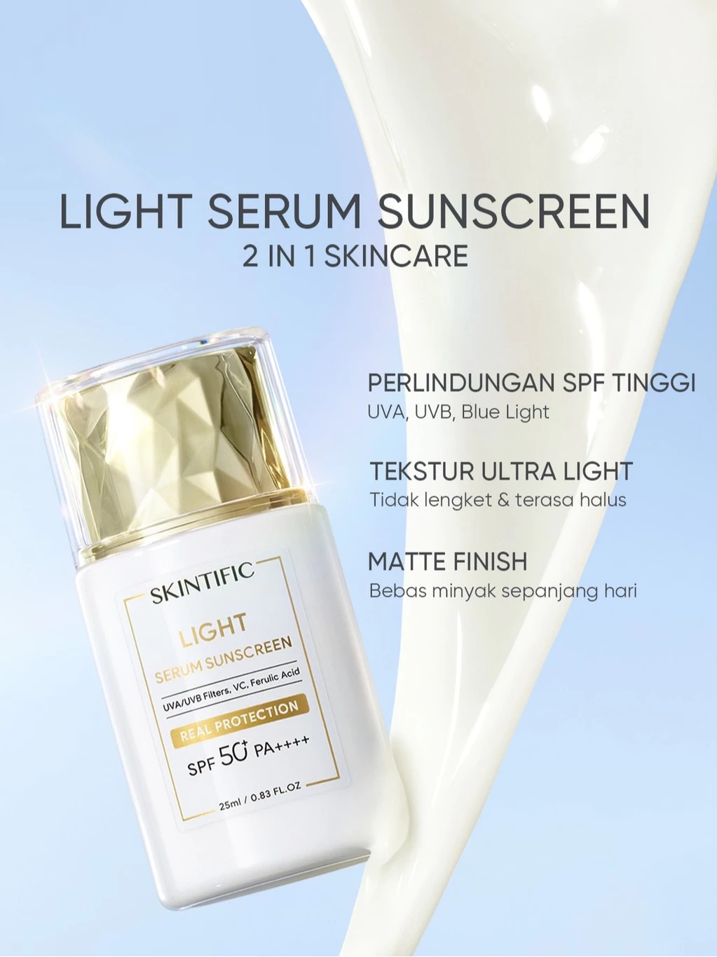 Skintific Light Serum Sunscreen SPF50+ PA ++++ 25ml