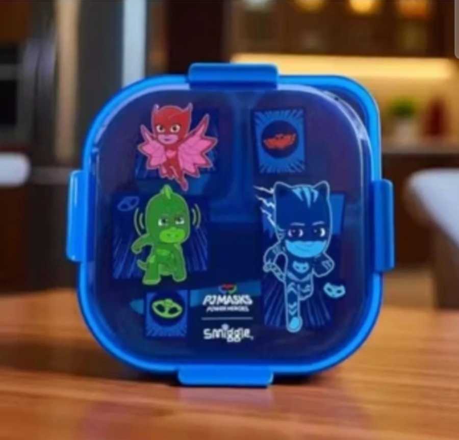 SMGL Lunch Box 3 Sekat 1200ml - Merah Hero (Kotak Bekal Free Sendok + Tempat Saus)