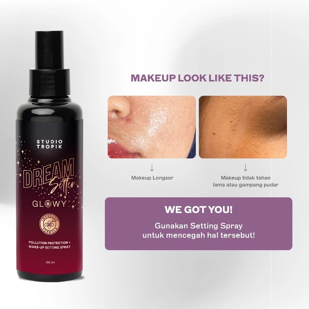 Studio Tropik Bb Size Dream Setter Pollution Protection + Make-up Setting Spray 130ml - Glowy