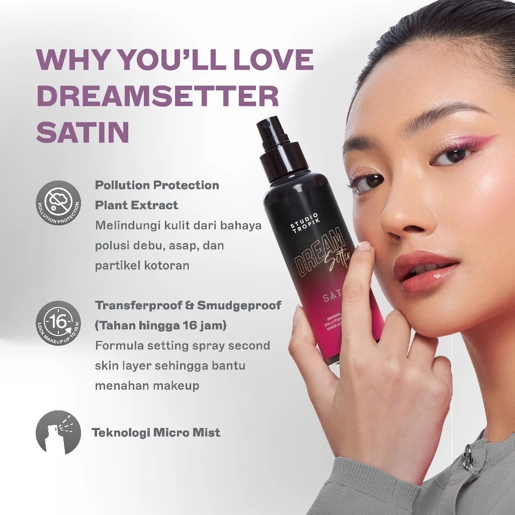 Studio Tropik Bb Size Dream Setter Pollution Protection +  Make-up Setting Spray 130ml - Satin