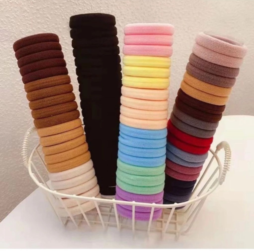 Ikat Rambut Donat Diameter 4cm Isi 20 pcs - Neon (Pack Toples)