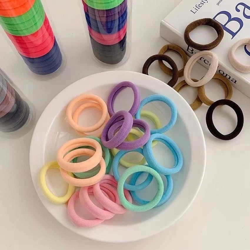 Ikat Rambut Donat Diameter 4cm Isi 20 pcs - Mix Gelap (Pack Toples)