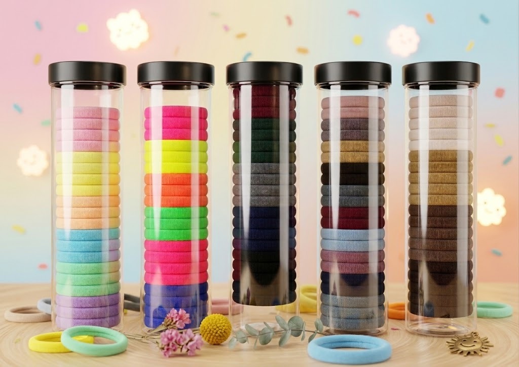 Ikat Rambut Donat Diameter 4cm Isi 20 pcs - Mix 10 Warna (Pack Toples)