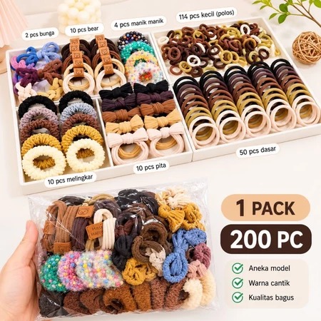 Set Ikat Rambut Gaya Korea 7 in 1 (7 Model Kunciran)