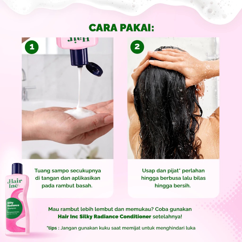 Hair Inc Silky Radiance Shampoo 130ml (Rambut Lembut & Berkilau)