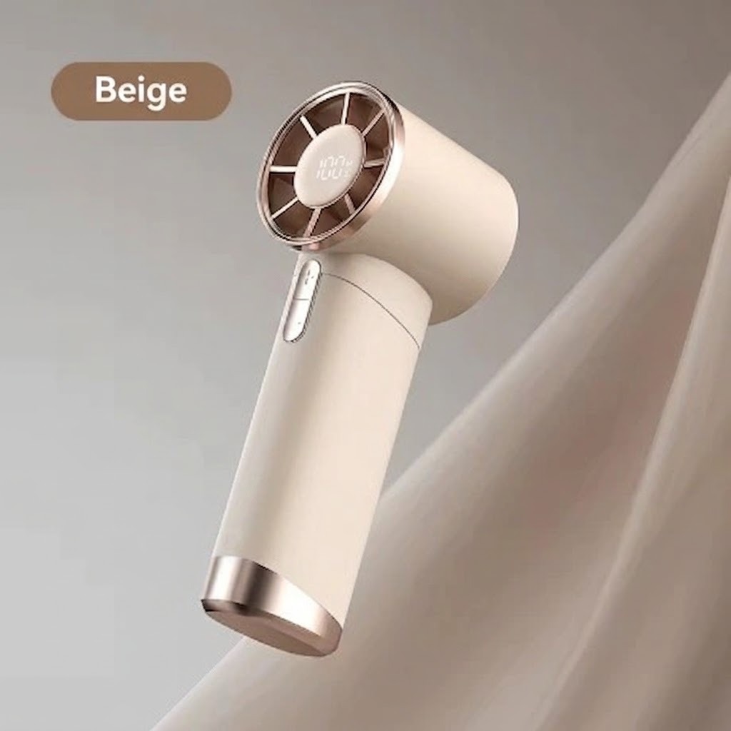 Kipas Angin Genggam LED Wuji Handheld Fan - BEIGE (DS1013)