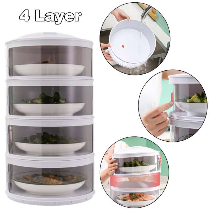 TRI J - Food Storage 4 Susun - PUTIH (Tudung Saji Susun 4 Layer)