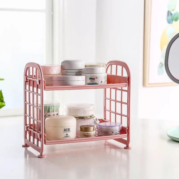 Rak Plastik Polos Mini 2 Susun - Rak Dapur/Kosmetik Tingkat