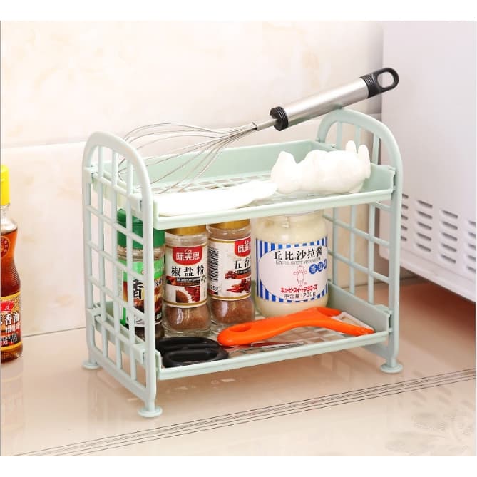Rak Plastik Polos Mini 2 Susun - Rak Dapur/Kosmetik Tingkat
