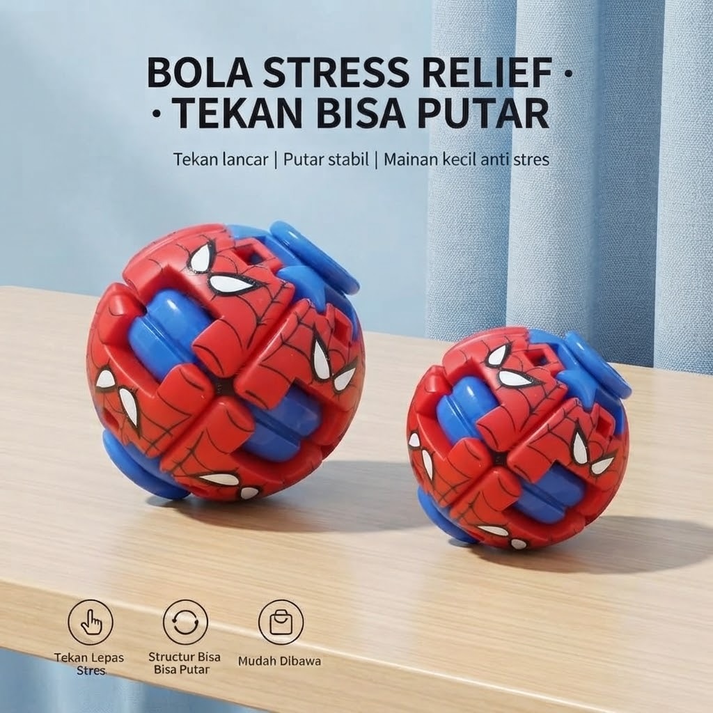 Mainan Fidget Spinner Press Gyroball Superhero - Batman (Bola Gasing Tekan)