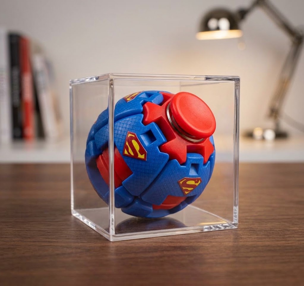 Mainan Fidget Spinner Press Gyroball Superhero - Superman (Bola Gasing Tekan)
