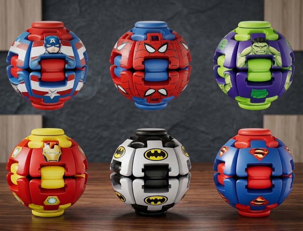 Mainan Fidget Spinner Press Gyroball Superhero - Superman (Bola Gasing Tekan)