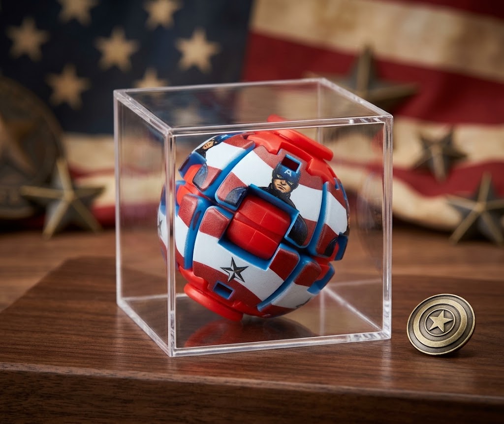 Mainan Fidget Spinner Press Gyroball Avengers - Captain America (Bola Gasing Tekan)
