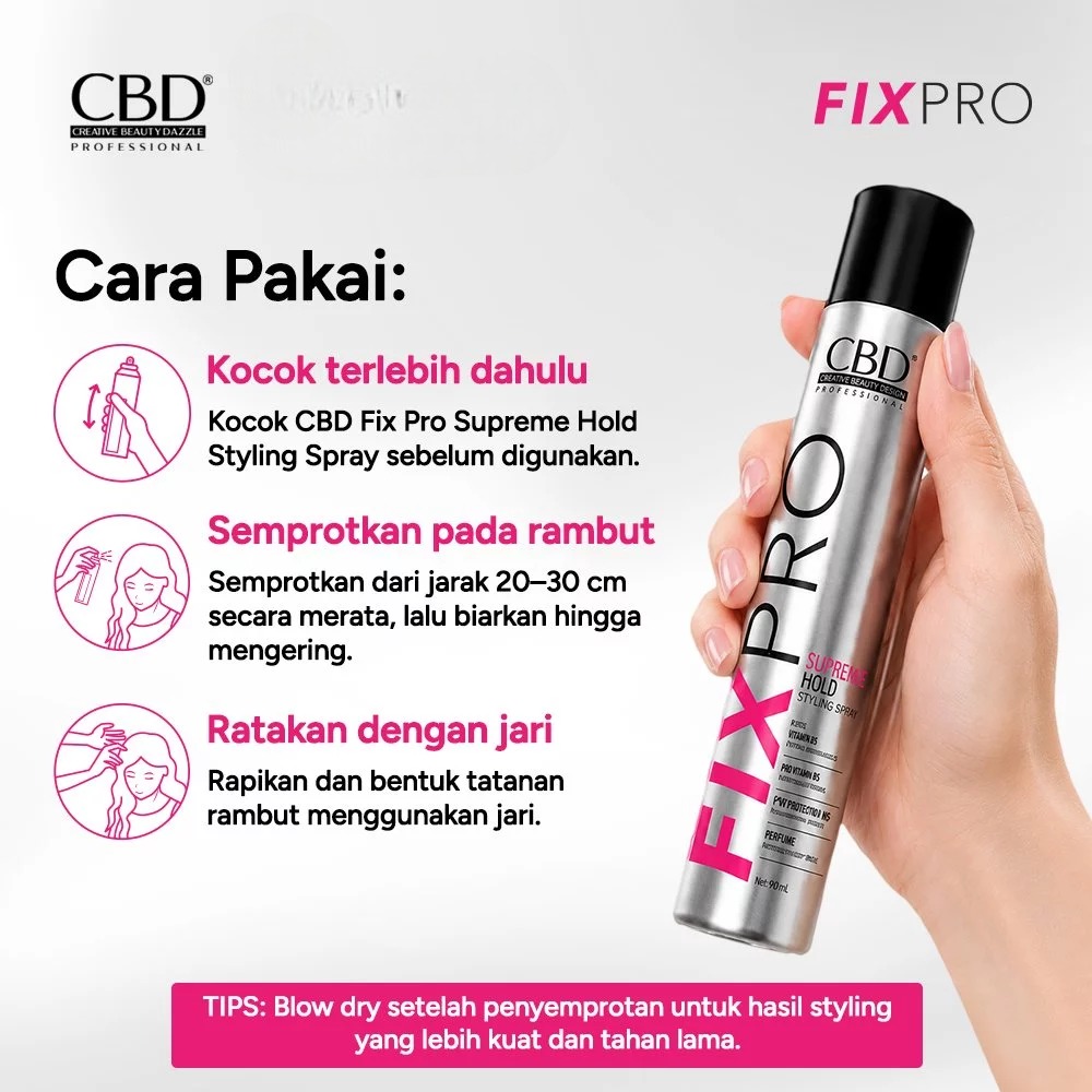 CBD Professional Fix Pro Supreme Hold Styling Spray Mini Size 90ml