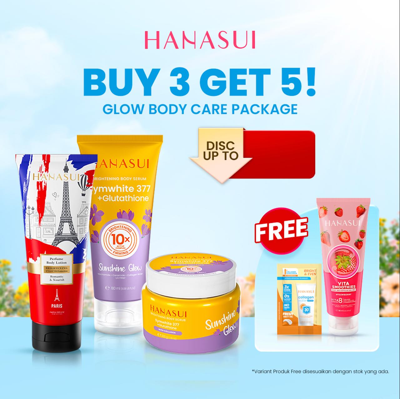 (PAKET ISI 3) Hanasui Glow Bodycare - Fresh Glow