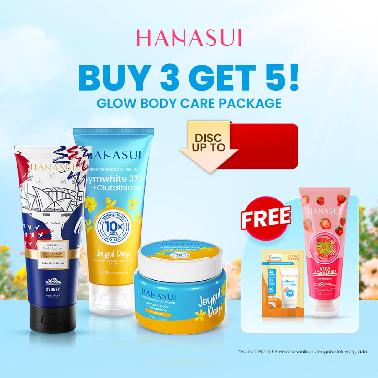 (PAKET ISI 3) Hanasui Glow Bodycare - Pure Nourish