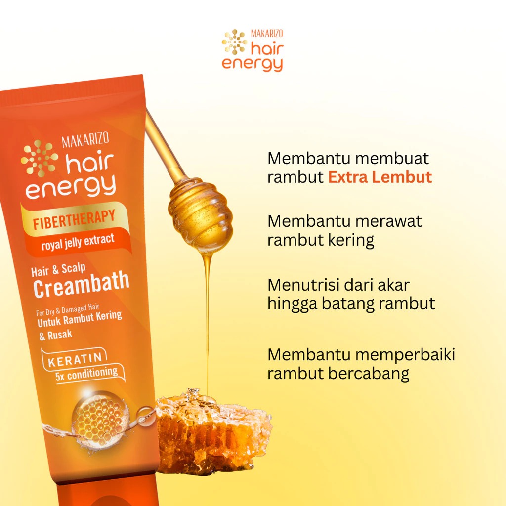 Makarizo Hair Energy Fibertherapy Hair & Scalp Creambath 100ml - Royal Jelly