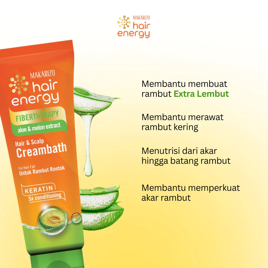 Makarizo Hair Energy Fibertherapy Hair & Scalp Creambath 100ml - Aloe Melon