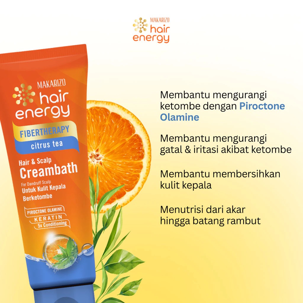 Makarizo Hair Energy Fibertherapy Hair & Scalp Creambath 100ml - Citrus Tea