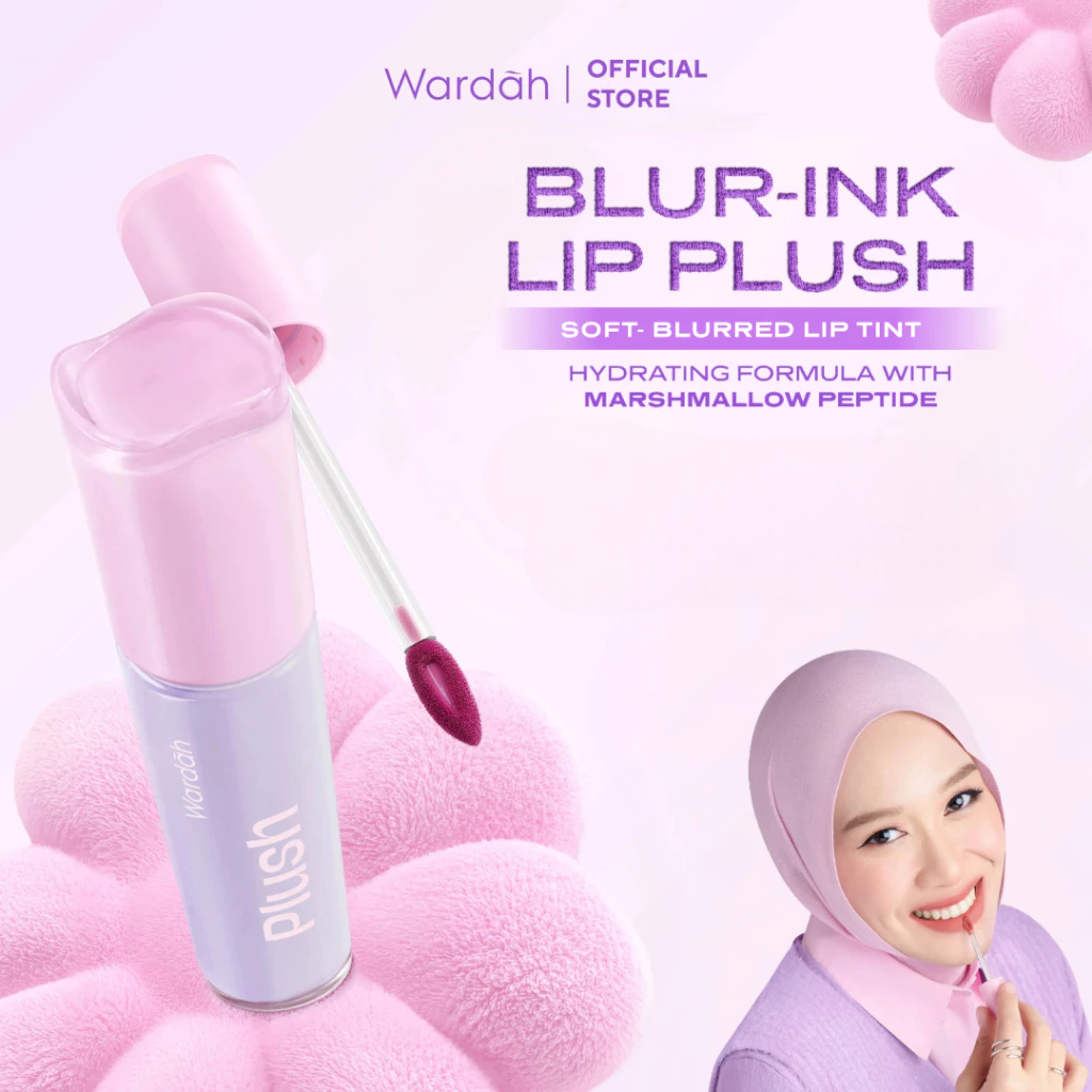 Wardah Blur-Ink Lip Plush Lip Tint Matte 3gr - 01 Marshmellow