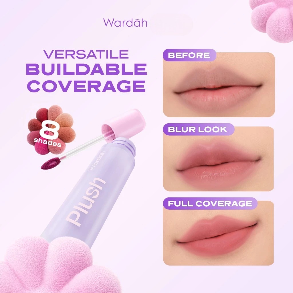Wardah Blur-Ink Lip Plush Lip Tint Matte 3gr - 01 Marshmellow