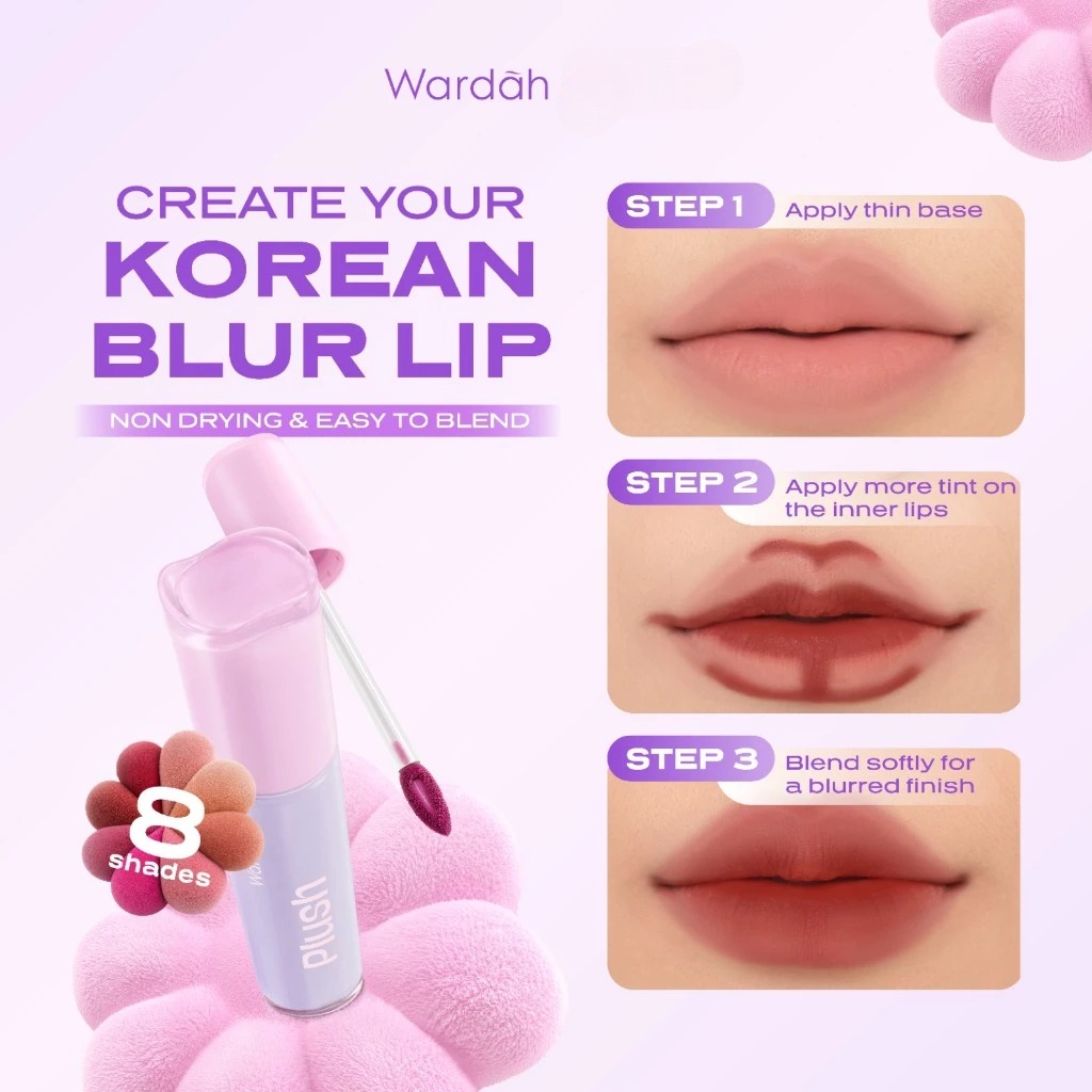Wardah Blur-Ink Lip Plush Lip Tint Matte 3gr - 02 Plumpkin