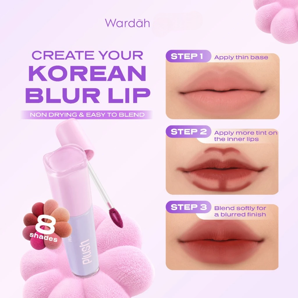 Wardah Blur-Ink Lip Plush Lip Tint Matte 3gr - 05 Blushie