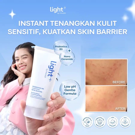 Wardah Light+ B5 Sensitive Relief Low pH Facial Wash 70ml Wardah Light+ B5 Sensitive Relief Low pH Facial Wash 70ml