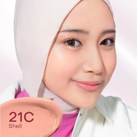 Wardah Colorfit Skin Tint Pink Supercharged Serum Tint SPF 40 PA+++ 30ml - 21C Shell