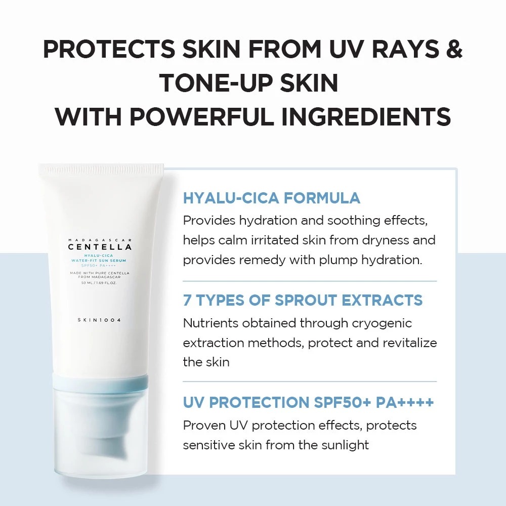 SKIN1004 Madagascar Centella Hyalu-Cica Water-Fit Sun Serum SPF 50 PA++++ 50ml