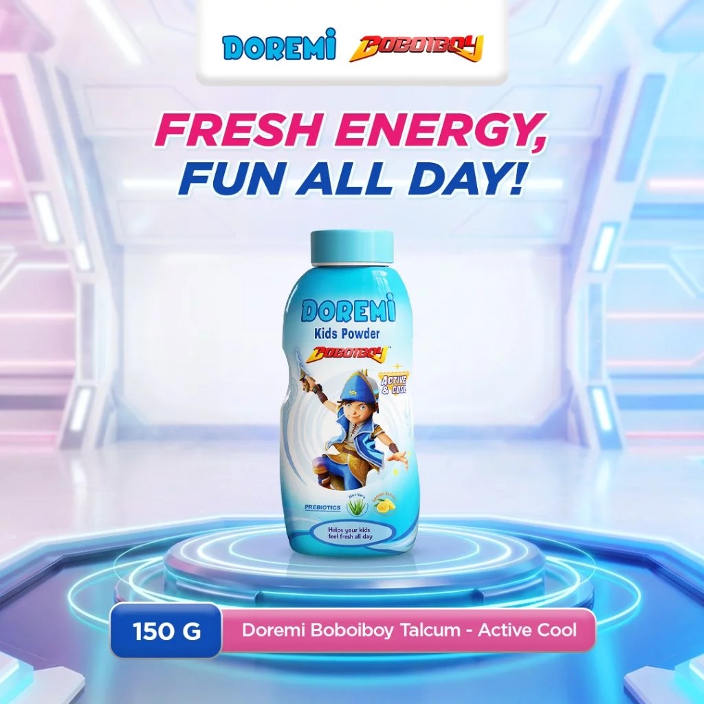 Doremi Kids Powder 150gr - Boboiboy Active & Cool (BIRU)