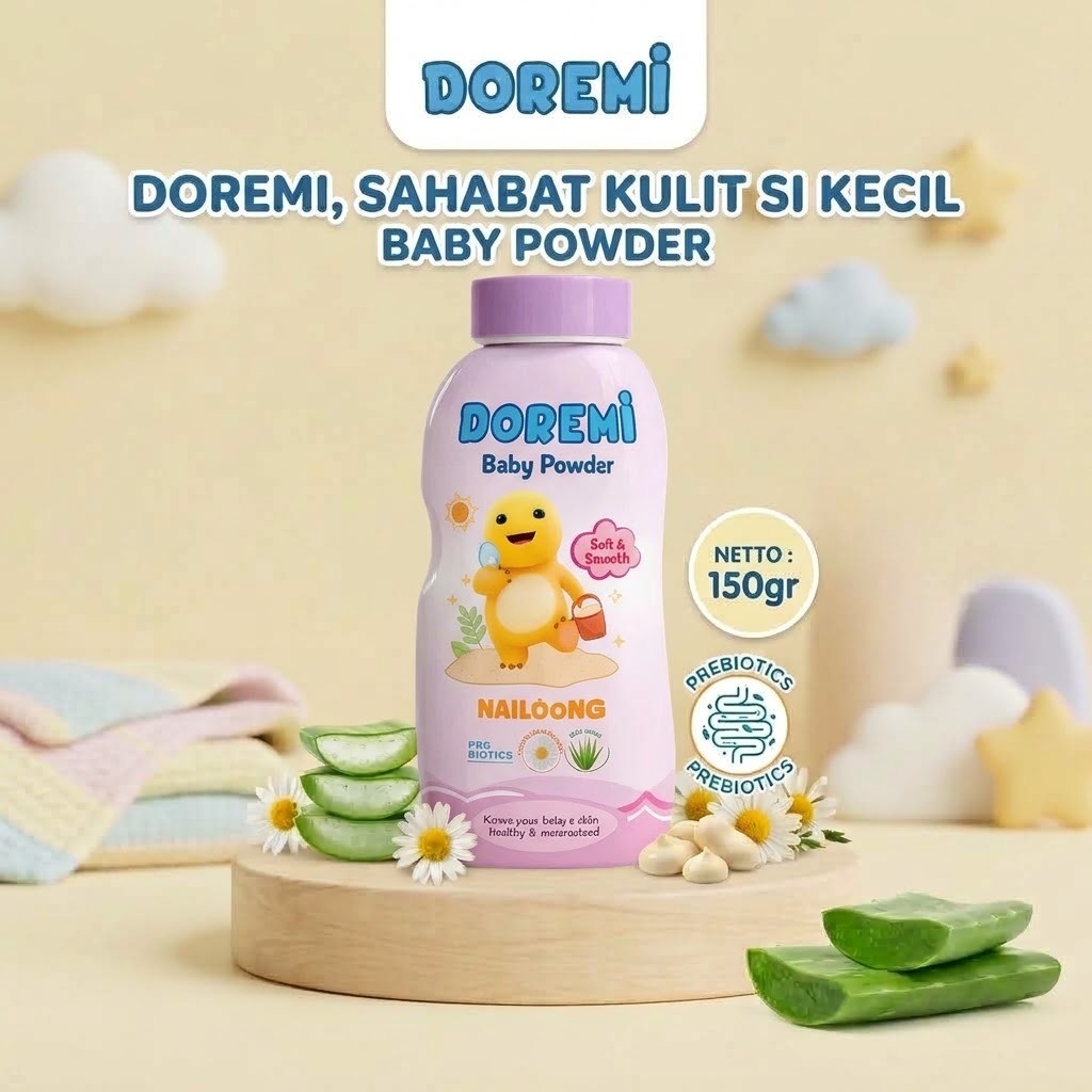 Doremi Baby Powder 150gr - Nailoong Soft & Smooth (UNGU)