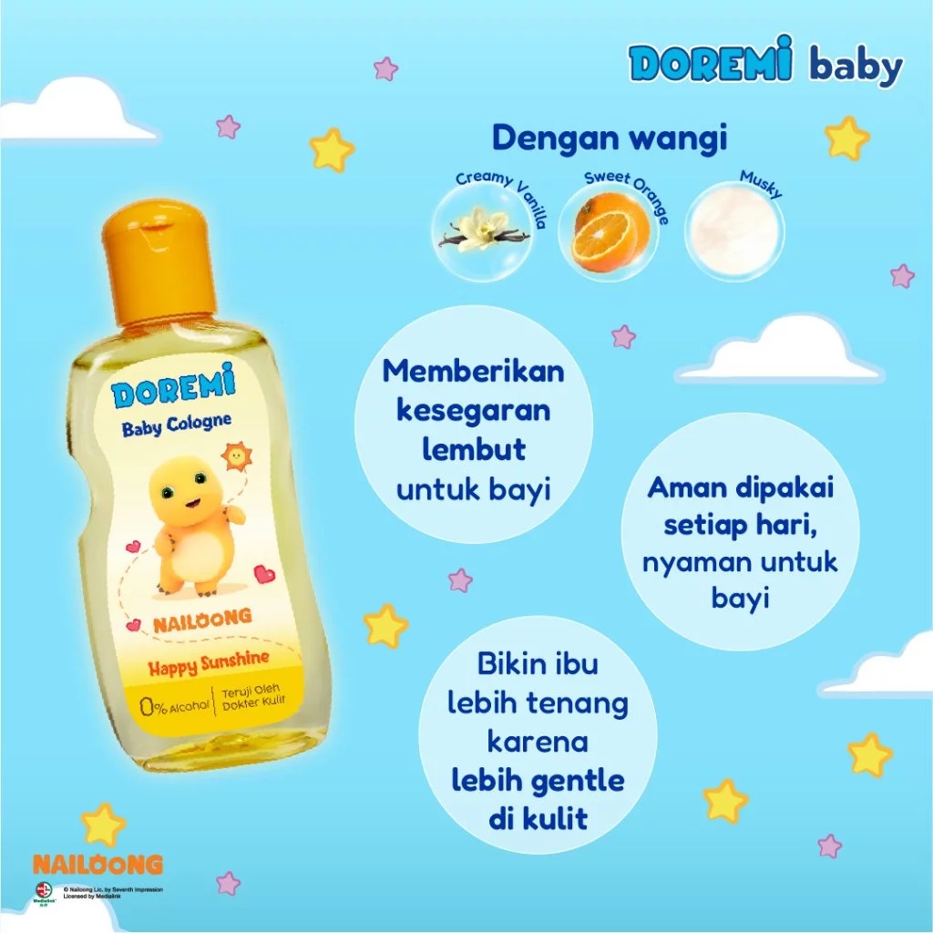 Doremi Baby Cologne 100ml - Nailoong Happy Sunshine (KUNING)