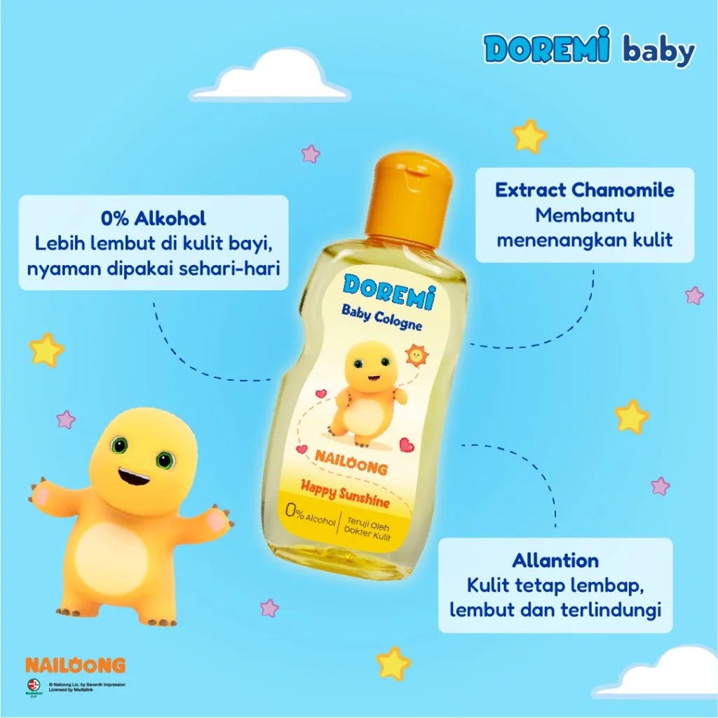 Doremi Baby Cologne 100ml - Nailoong Happy Sunshine (KUNING)