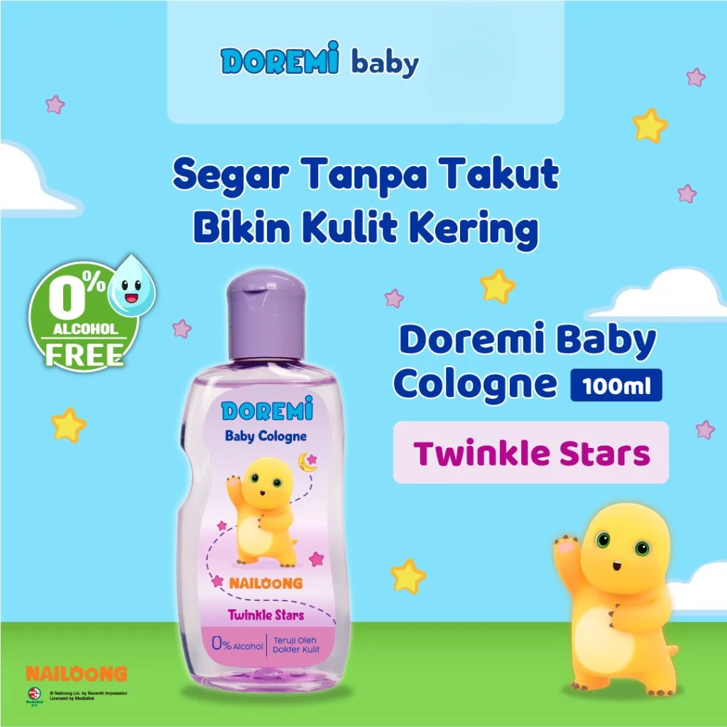 Doremi Baby Cologne 100ml - Nailoong Twinkle Stars (UNGU)