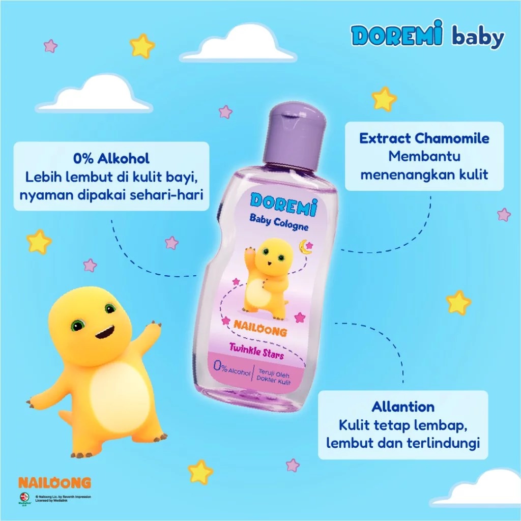 Doremi Baby Cologne 100ml - Nailoong Twinkle Stars (UNGU)