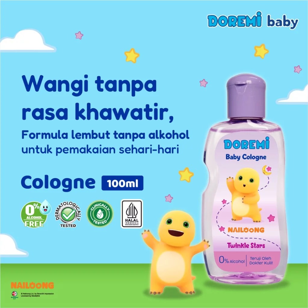 Doremi Baby Cologne 100ml - Nailoong Twinkle Stars (UNGU)