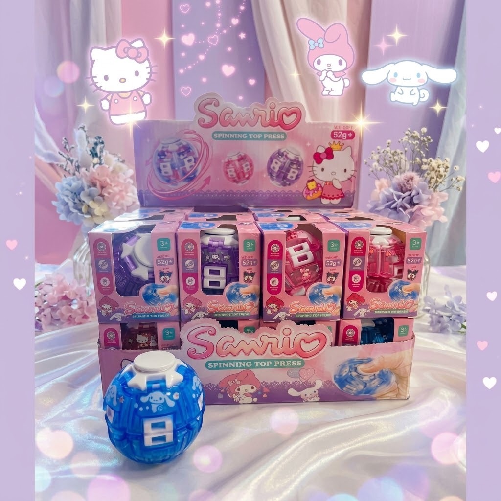 Mainan Fidget Ball Spinner Karakter Sanrio - Hello Kitty (MERAH)
