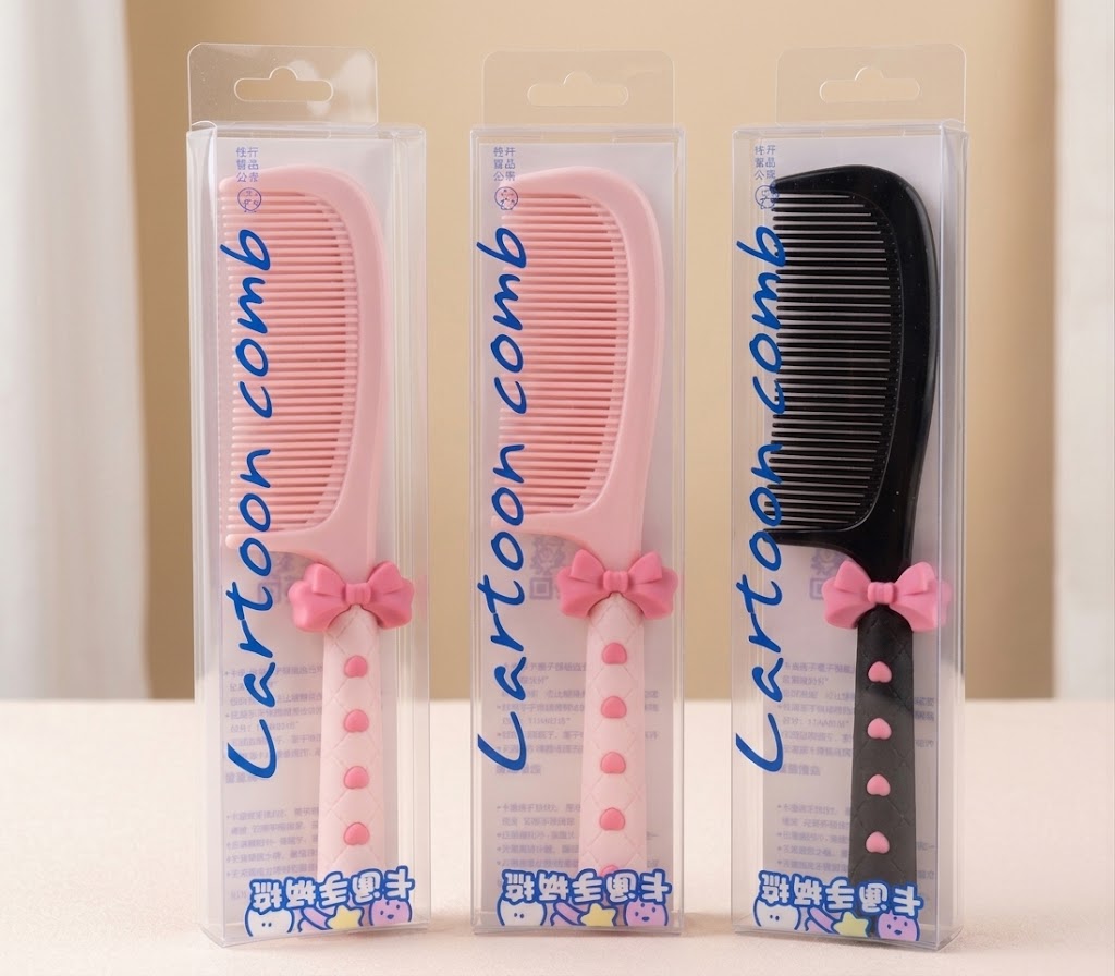 Sisir Rambut Gagang Kartun Motif Pita