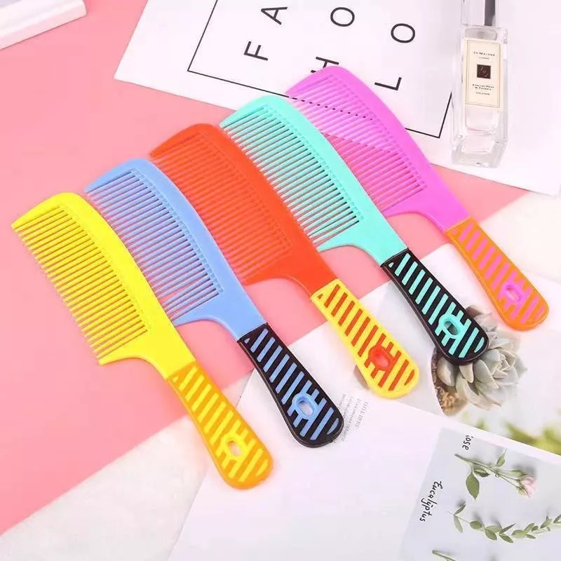 Sisir Rambut Gagang Motif Garis - MIX