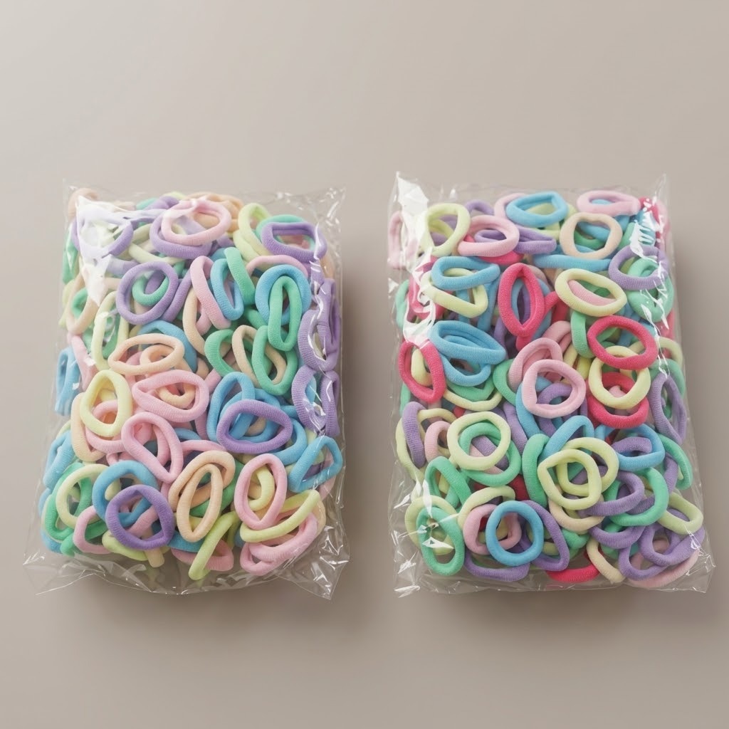 Ikat Rambut Kecil Isi 200pcs - PASTEL  (Kemasan Plastik)