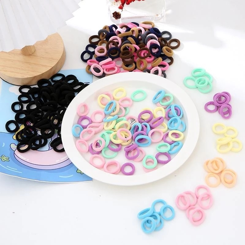 Ikat Rambut Kecil Isi 200pcs - PASTEL  (Kemasan Plastik)