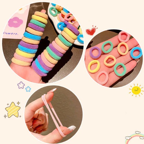 Ikat Rambut Kecil Isi 200pcs - PASTEL  (Kemasan Plastik)