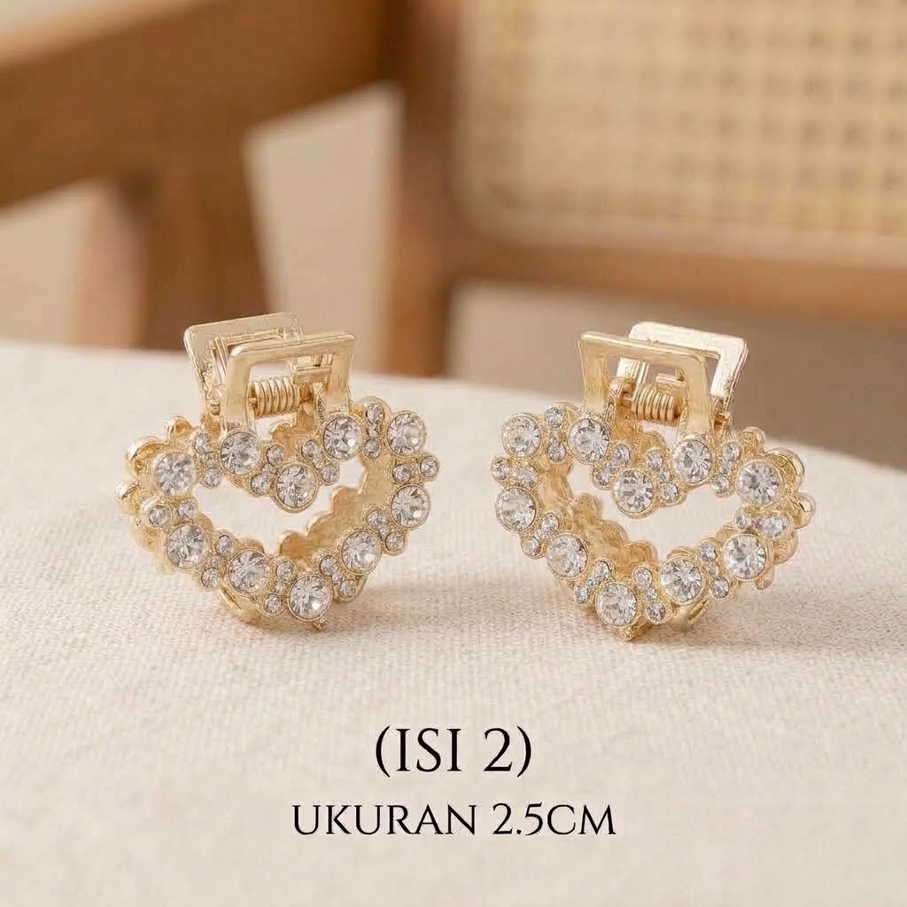 (ISI 2) Jedai Rambut Mini Mutiara 2.5cm - LOVE