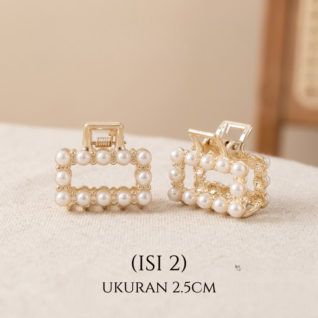 (ISI 2) Jedai Rambut Mini Mutiara 2.5cm - KOTAK